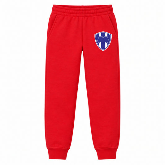 Monterrey FC youth jogger sweatpants, Red, Youth Large ages 10–12
