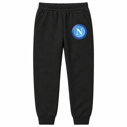 Napoli FC youth jogger sweatpants, Black, Youth Large ages 10–12