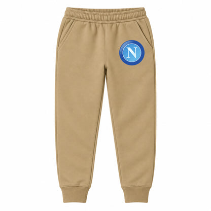 Napoli FC youth jogger sweatpants, Khaki, Youth Large ages 10–12