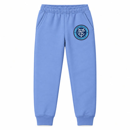 New York City FC youth jogger sweatpants, Carolina Blue, Youth Large ages 10–12