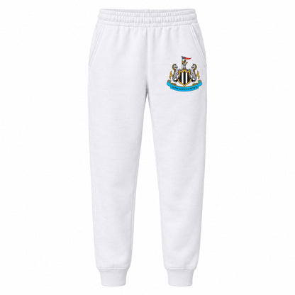 Newcastle United FC youth jogger sweatpants, White, Youth Large ages 10–12