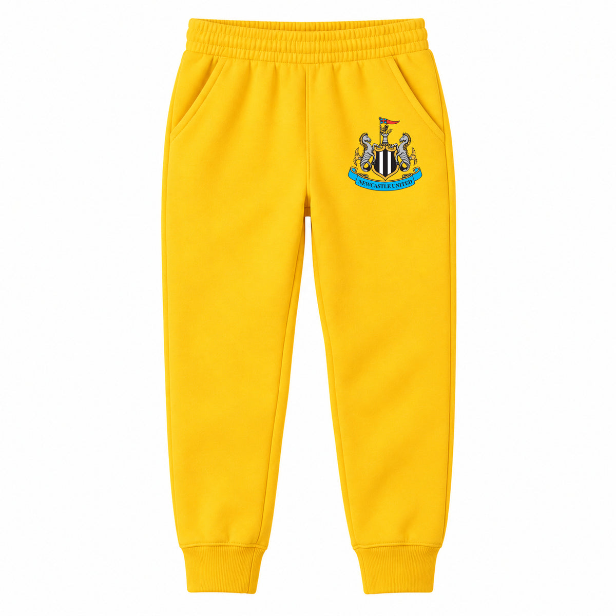 Newcastle United FC youth jogger sweatpants, Yellow, Youth Large ages 10–12