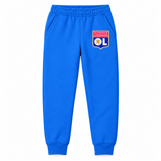 Olympique Lyonnais FC youth jogger sweatpants, Blue, Youth Large ages 10–12
