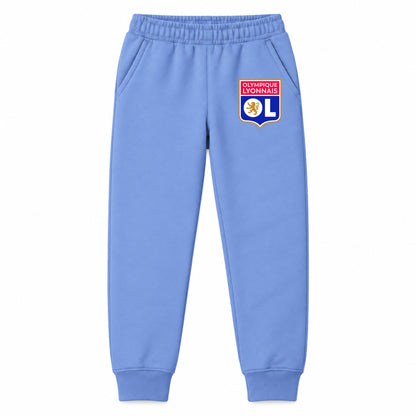 Olympique Lyonnais FC youth jogger sweatpants, Carolina Blue, Youth Large ages 10–12