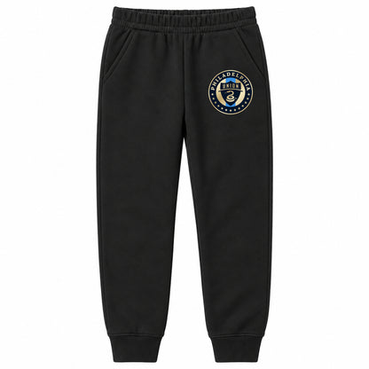 Philadelphia Union FC youth jogger sweatpants, Black, Youth Large ages 10–12