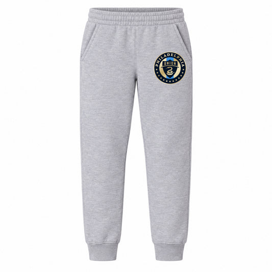 Philadelphia Union FC youth jogger sweatpants, Grey, Youth Large ages 10–12