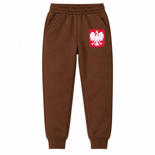 Poland National Soccer Team youth jogger sweatpants, Brown, Youth Large ages 10–12