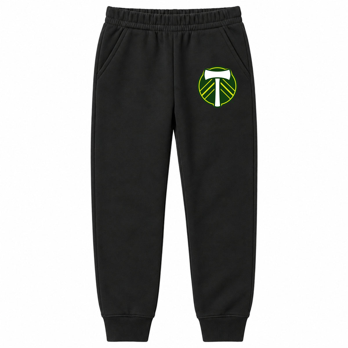 Portland Timbers FC youth jogger sweatpants, Black, Youth Large ages 10–12