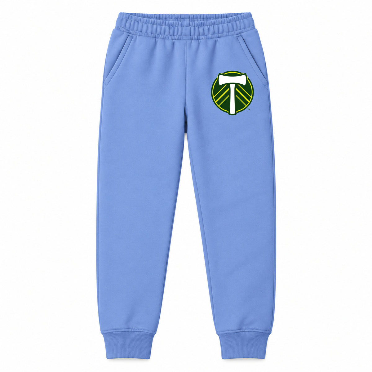Portland Timbers FC youth jogger sweatpants, Carolina Blue, Youth Large ages 10–12