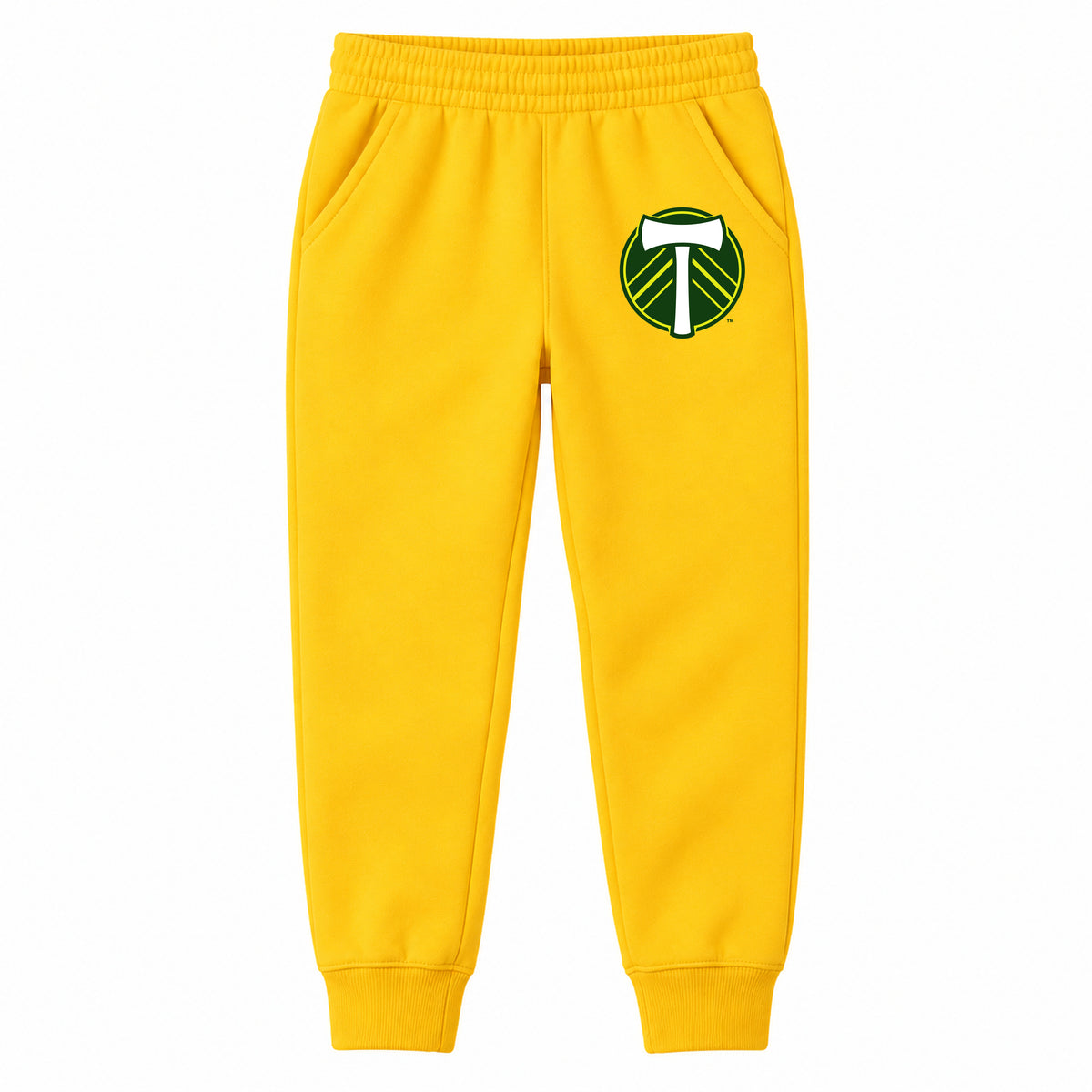 Portland Timbers FC youth jogger sweatpants, Yellow, Youth Large ages 10–12