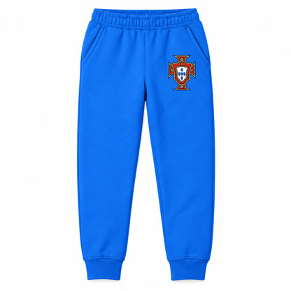 Portugal National Soccer Team youth jogger sweatpants, Blue, Youth Large ages 10–12