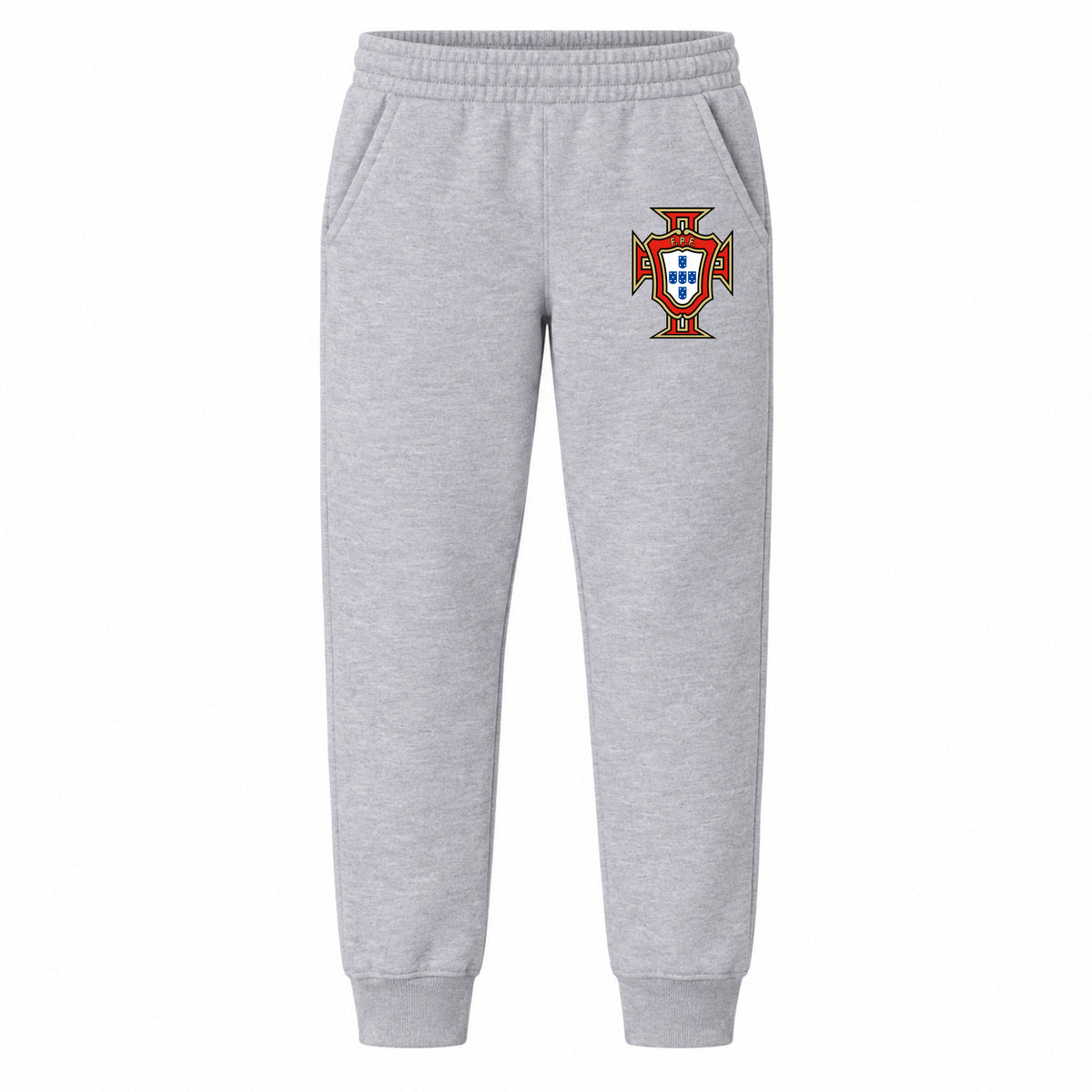 Portugal National Soccer Team youth jogger sweatpants, Grey, Youth Large ages 10–12