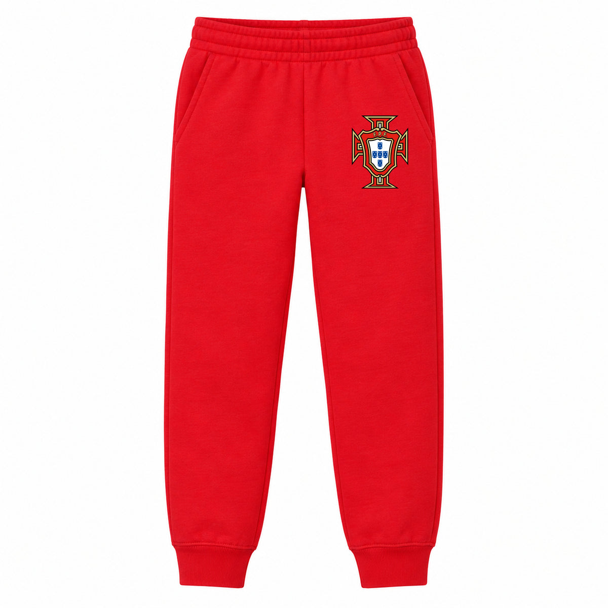 Portugal National Soccer Team youth jogger sweatpants, Red, Youth Large ages 10–12
