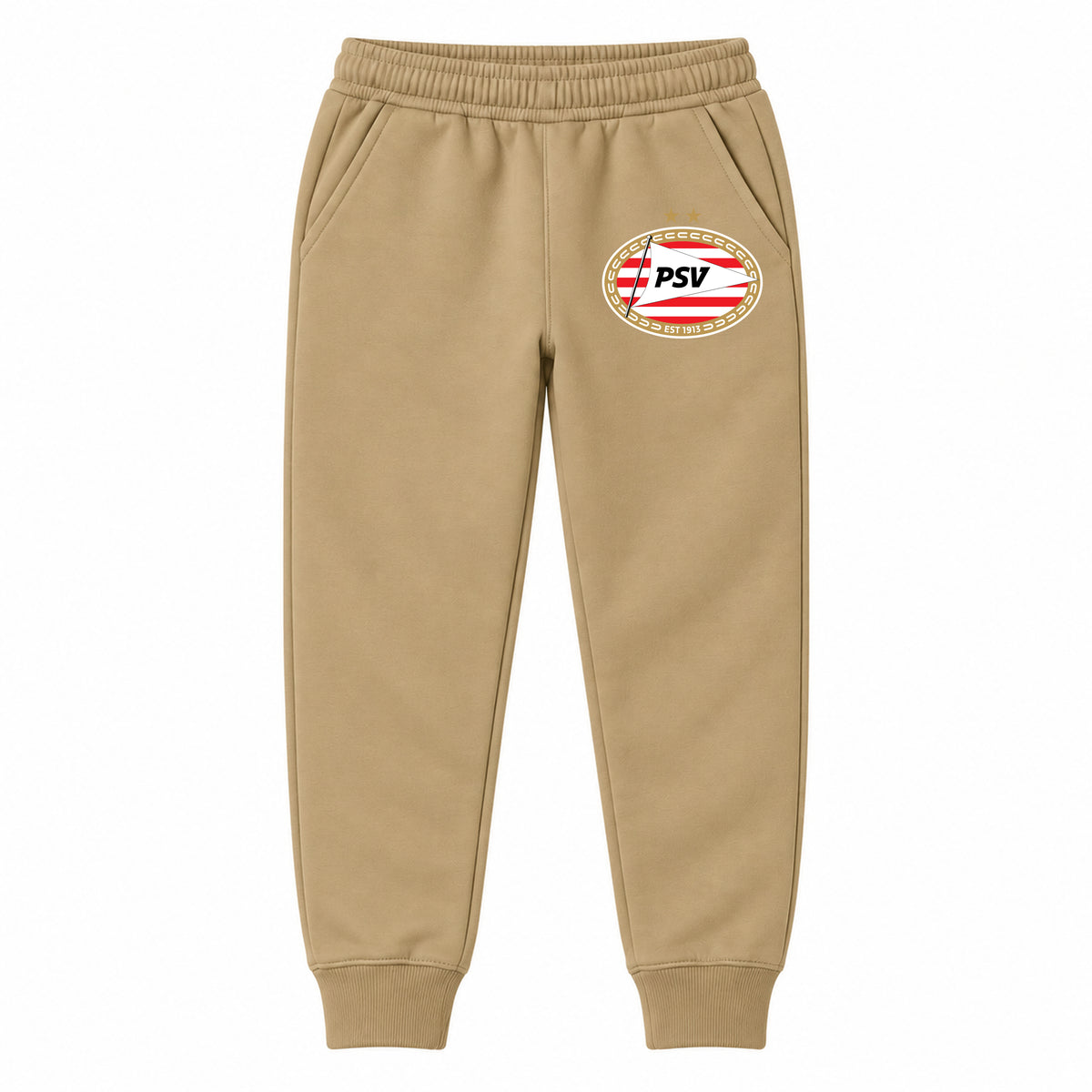 PSV Eindhoven FC youth jogger sweatpants, Khaki, Youth Large ages 10–12