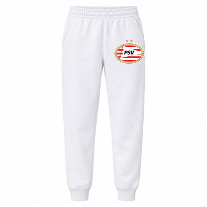 PSV Eindhoven FC youth jogger sweatpants, White, Youth Large ages 10–12