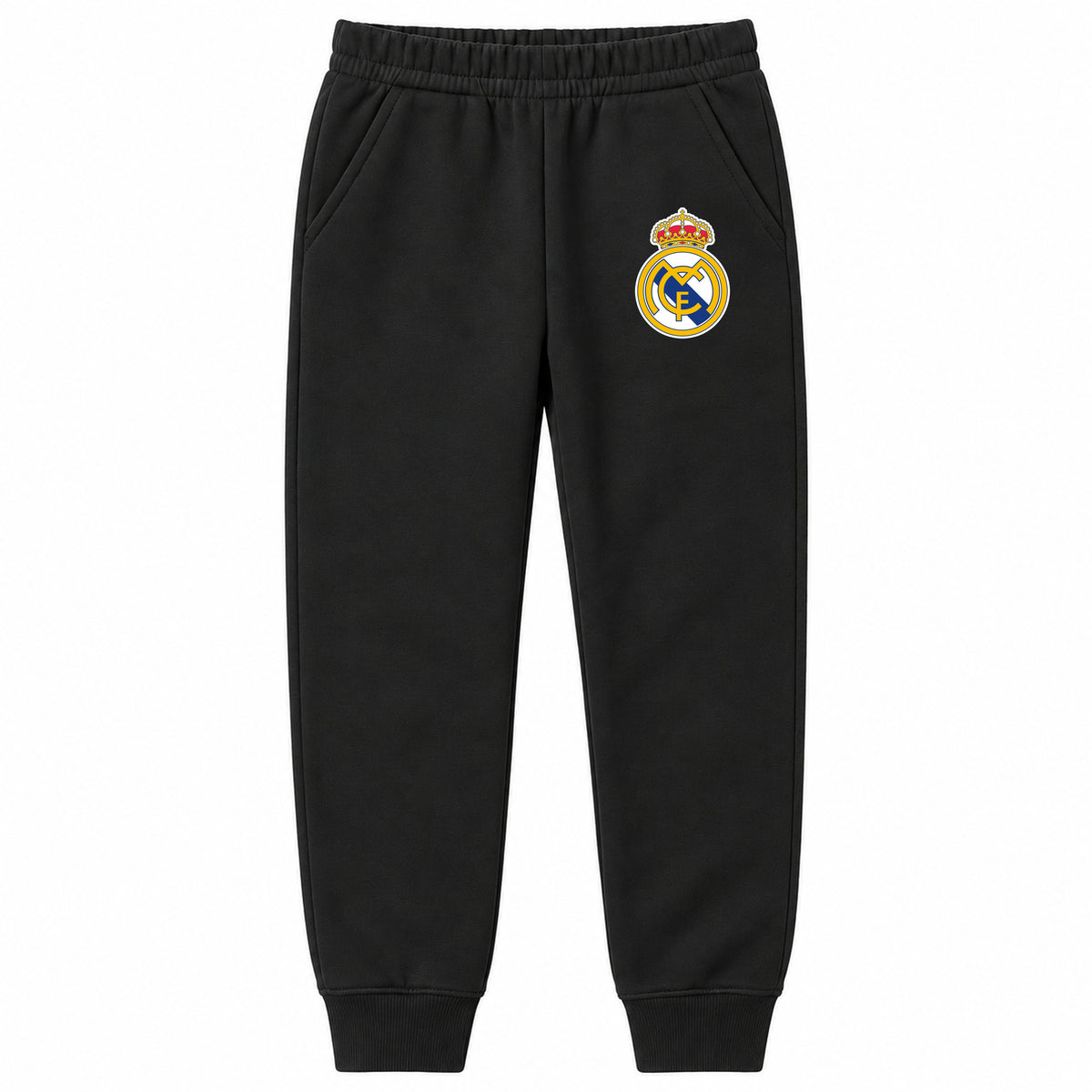 Real Madrid Soccer youth jogger sweatpants, Black, Youth Large ages 10–12