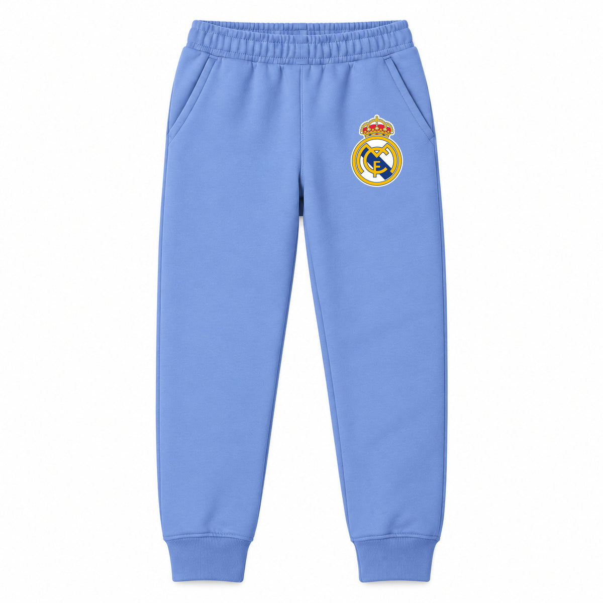 Real Madrid Soccer youth jogger sweatpants, Carolina Blue, Youth Large ages 10–12