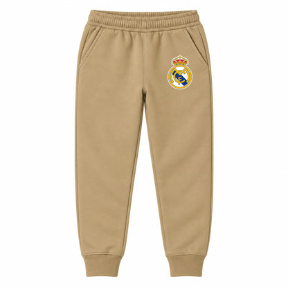 Real Madrid Soccer youth jogger sweatpants, Khaki, Youth Large ages 10–12