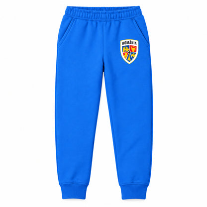 Romania National Soccer Team youth jogger sweatpants, Blue, Youth Large ages 10–12