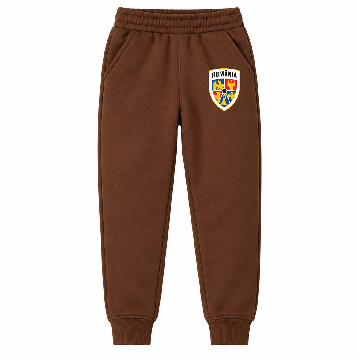 Romania National Soccer Team youth jogger sweatpants, Brown, Youth Large ages 10–12