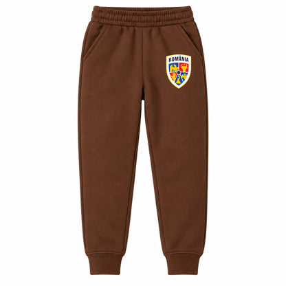 Romania National Soccer Team youth jogger sweatpants, Brown, Youth Large ages 10–12
