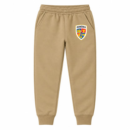 Romania National Soccer Team youth jogger sweatpants, Khaki, Youth Large ages 10–12
