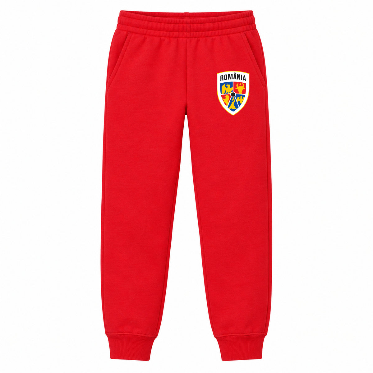 Romania National Soccer Team youth jogger sweatpants, Red, Youth Large ages 10–12
