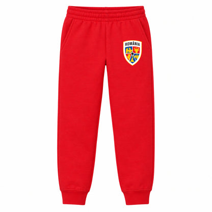 Romania National Soccer Team youth jogger sweatpants, Red, Youth Large ages 10–12