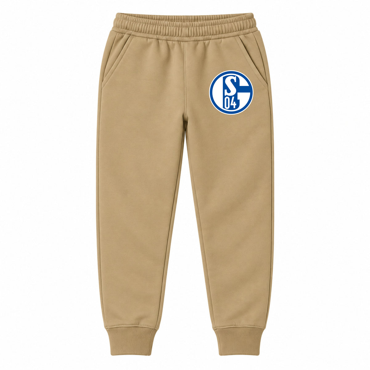 Schalke 04 FC youth jogger sweatpants, Khaki, Youth Large ages 10–12
