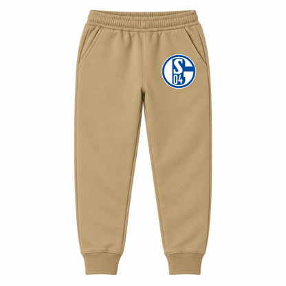 Schalke 04 FC youth jogger sweatpants, Khaki, Youth Large ages 10–12