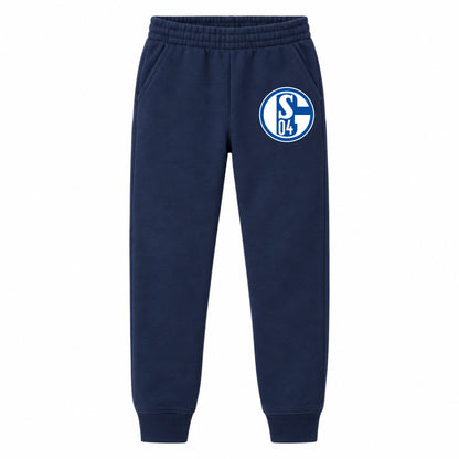 Schalke 04 FC youth jogger sweatpants, Navy Blue, Youth Large ages 10–12