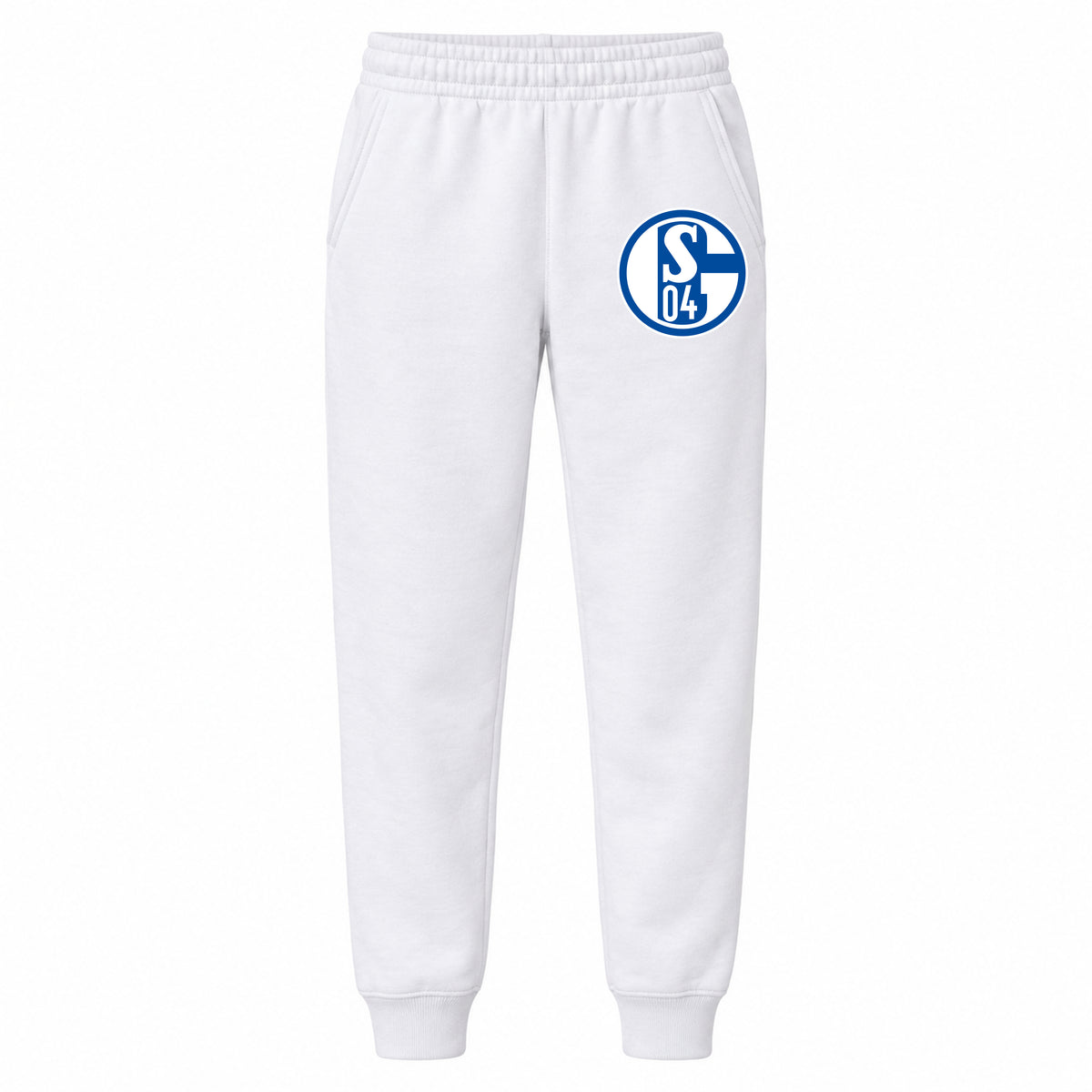 Schalke 04 FC youth jogger sweatpants, White, Youth Large ages 10–12