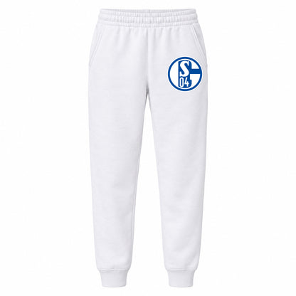 Schalke 04 FC youth jogger sweatpants, White, Youth Large ages 10–12