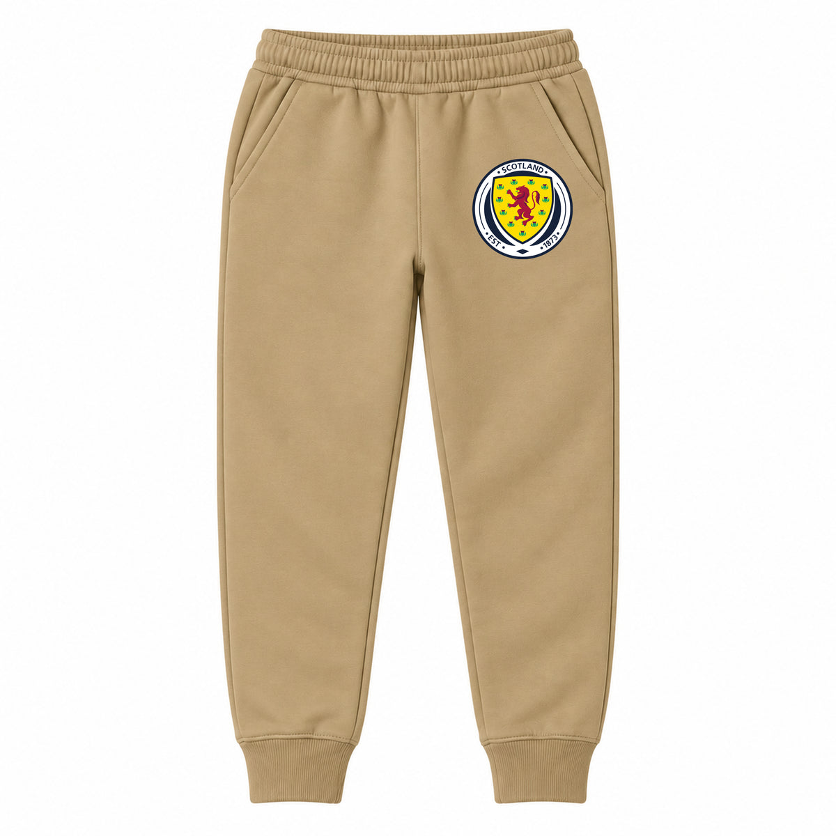 Scotland National Soccer Team youth jogger sweatpants, Khaki, Youth Large ages 10–12