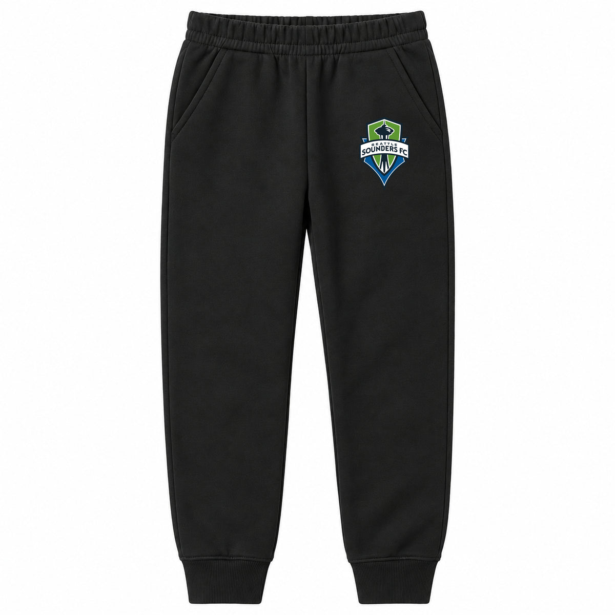 Seattle Sounders FC youth jogger sweatpants, Black, Youth Large ages 10–12