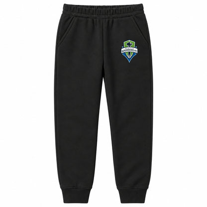 Seattle Sounders FC youth jogger sweatpants, Black, Youth Large ages 10–12