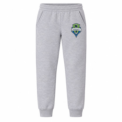 Seattle Sounders FC youth jogger sweatpants, Grey, Youth Large ages 10–12