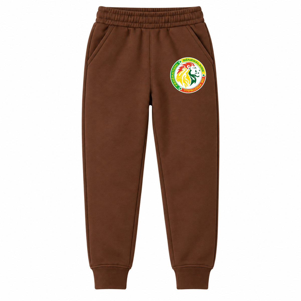Senegal National Soccer Team youth jogger sweatpants, Brown, Youth Large ages 10–12
