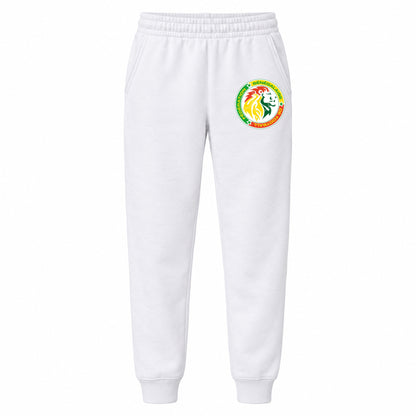 Senegal National Soccer Team youth jogger sweatpants, White, Youth Large ages 10–12