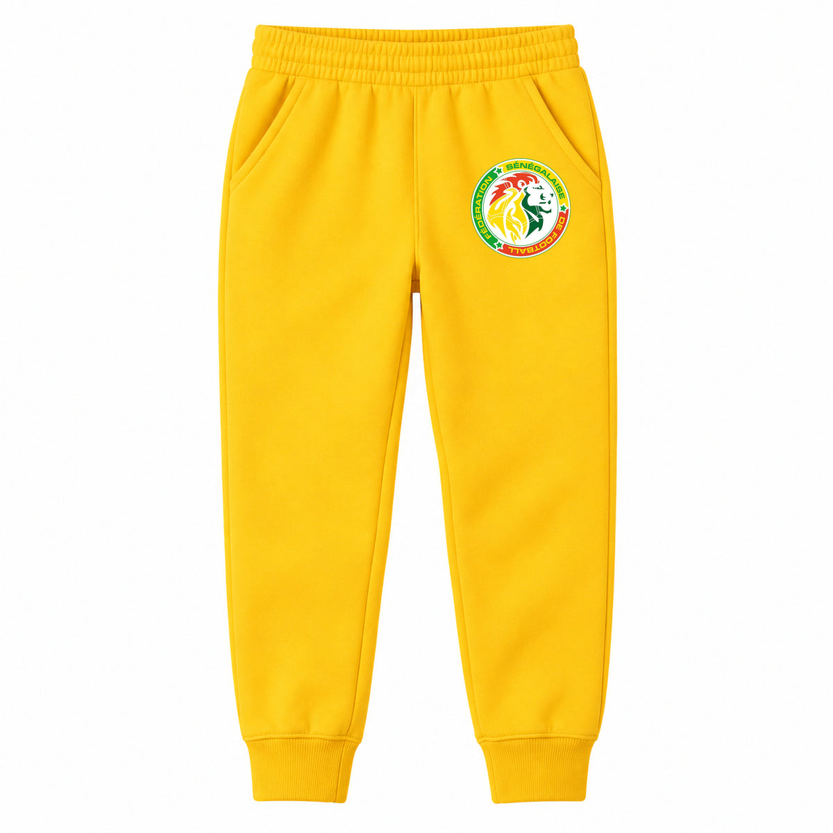 Senegal National Soccer Team youth jogger sweatpants, Yellow, Youth Large ages 10–12