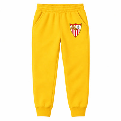 Sevilla FC youth jogger sweatpants, Yellow, Youth Large ages 10–12