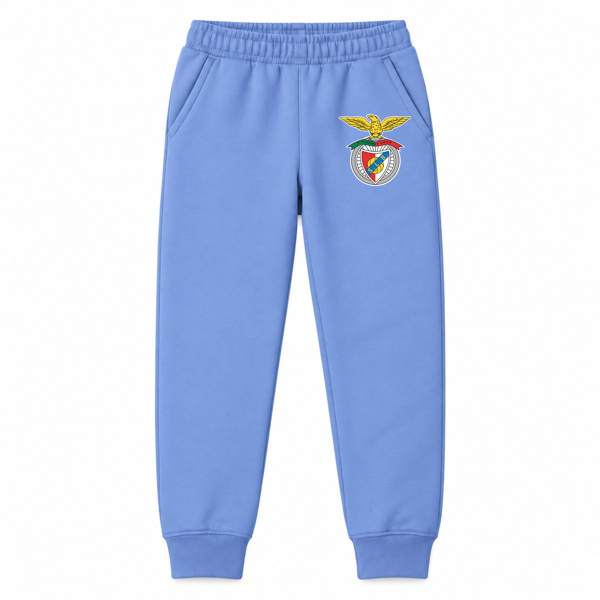 SL Benfica FC youth jogger sweatpants, Carolina Blue, Youth Large ages 10–12