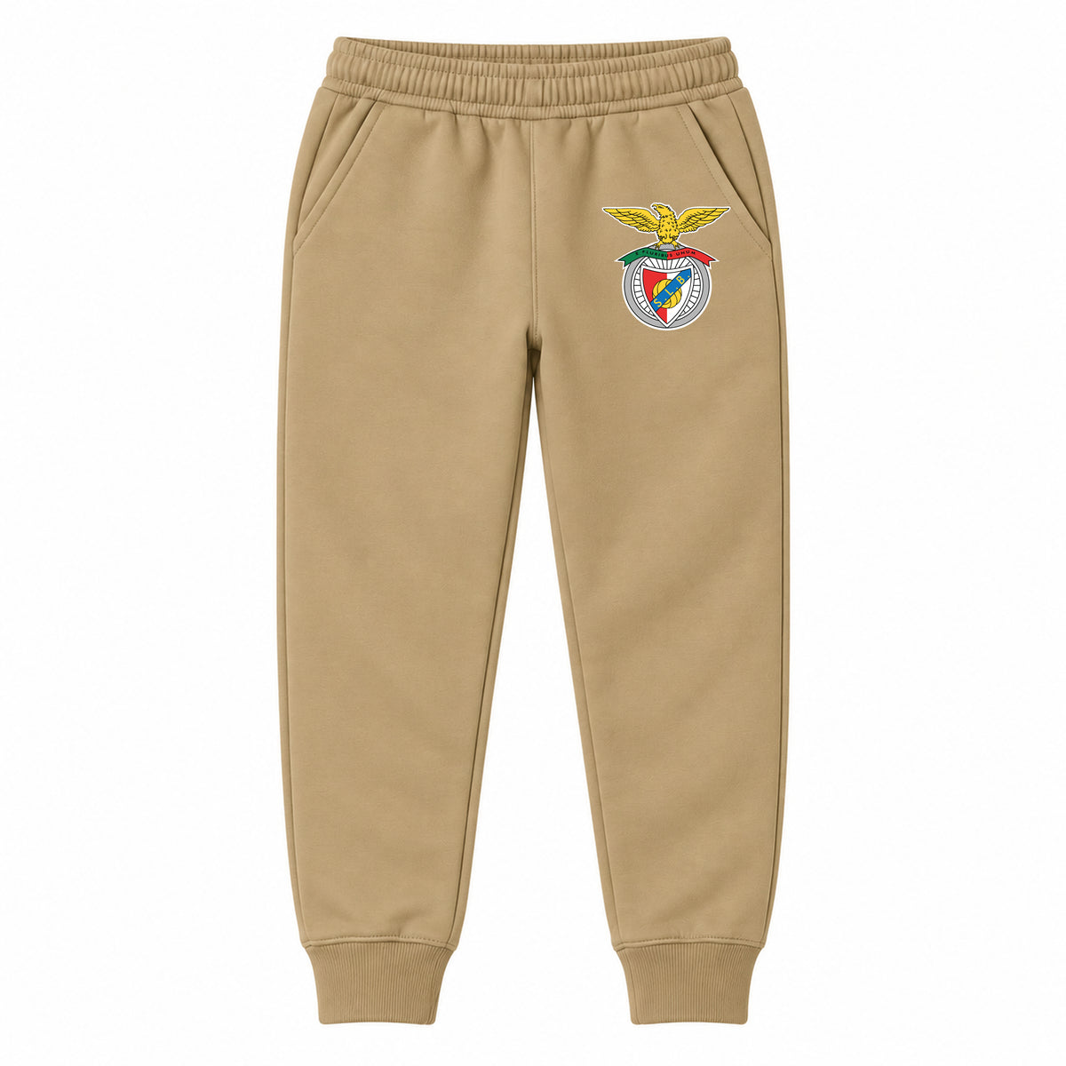 SL Benfica FC youth jogger sweatpants, Khaki, Youth Large ages 10–12
