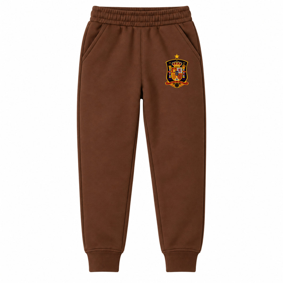 Spain National Soccer Team youth jogger sweatpants, Brown, Youth Large ages 10–12