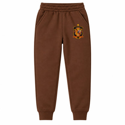 Spain National Soccer Team youth jogger sweatpants, Brown, Youth Large ages 10–12