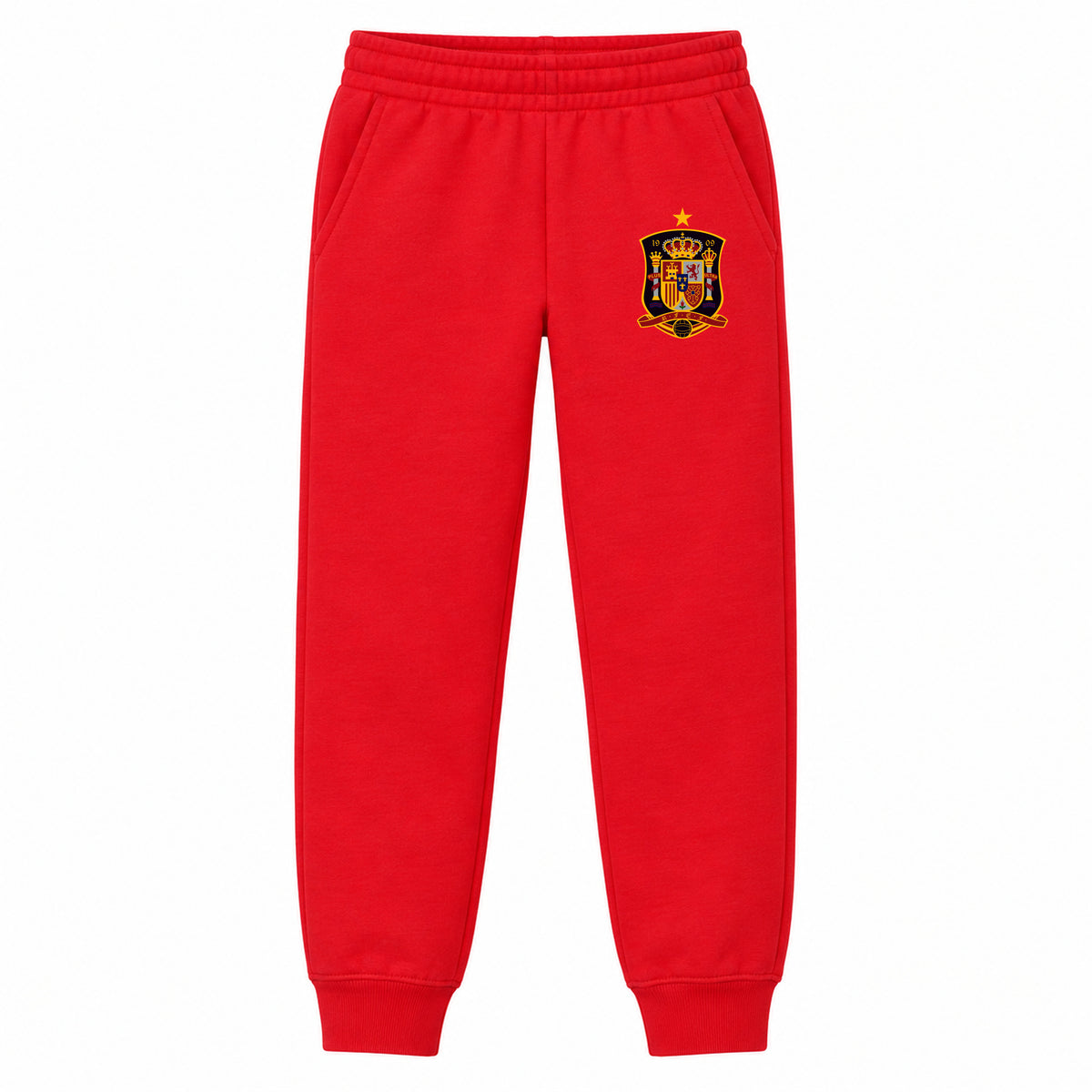 Spain National Soccer Team youth jogger sweatpants, Red, Youth Large ages 10–12