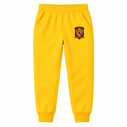 Spain National Soccer Team youth jogger sweatpants, Yellow, Youth Large ages 10–12