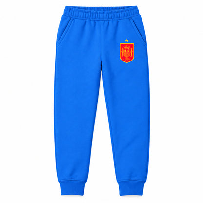 Spain Red Logo National Soccer Team youth jogger sweatpants, Blue, Youth Large ages 10–12