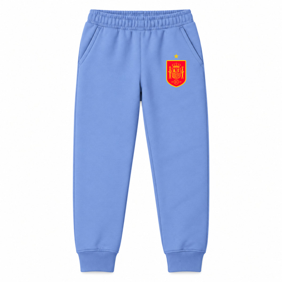 Spain Red Logo National Soccer Team youth jogger sweatpants, Carolina Blue, Youth Large ages 10–12