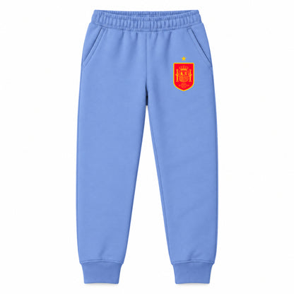 Spain Red Logo National Soccer Team youth jogger sweatpants, Carolina Blue, Youth Large ages 10–12